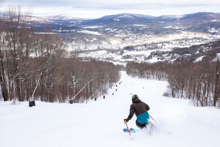 Winter view from the top of Windham Mountain ski area